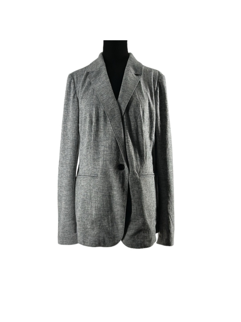 Banana Republic long & lean blazer wool blend heathered grey professional sz 14